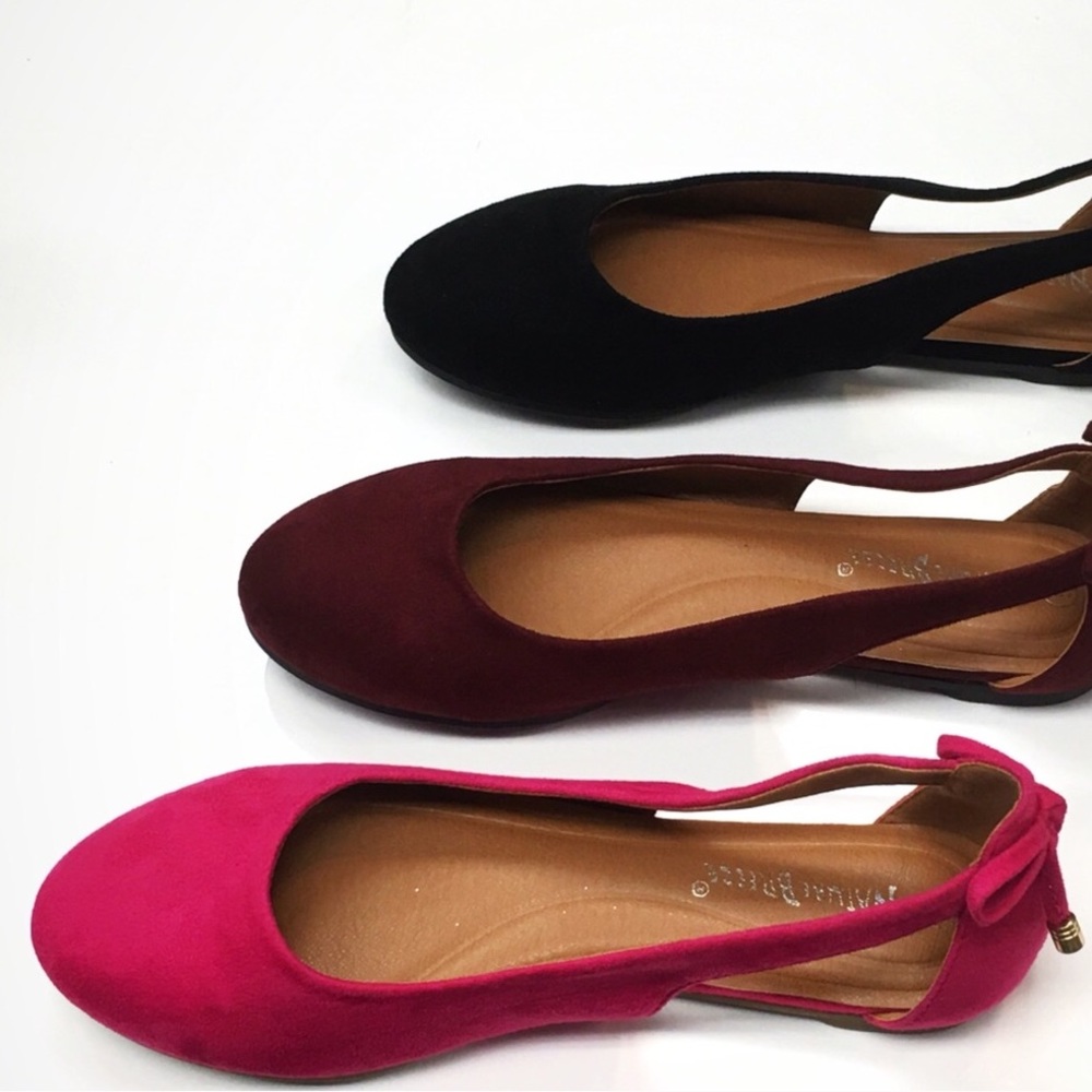 Black suede Nature Breeze open side ballerin flats